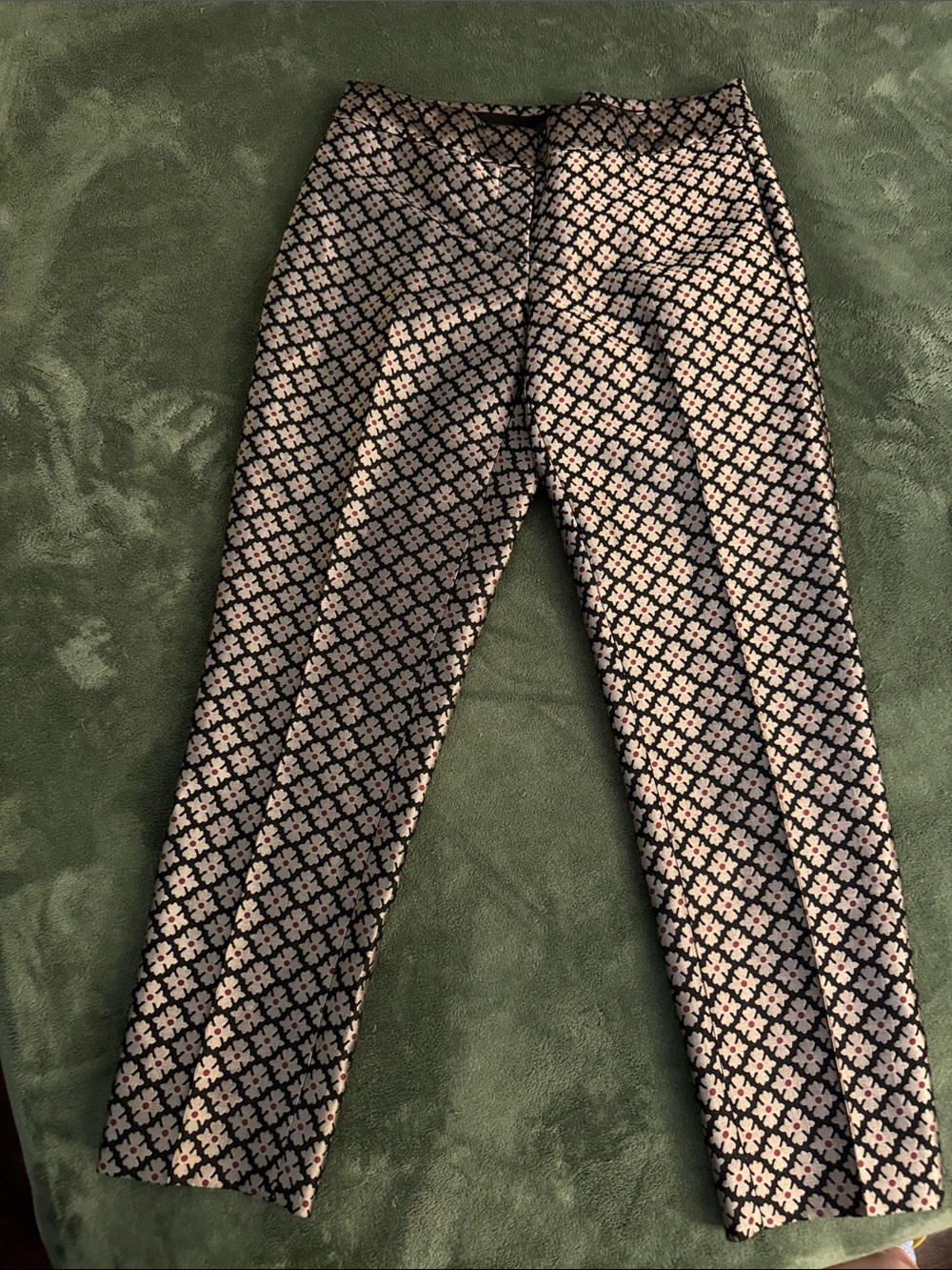 Talbots Black, Gold, & Red Geometric Womens Trousers